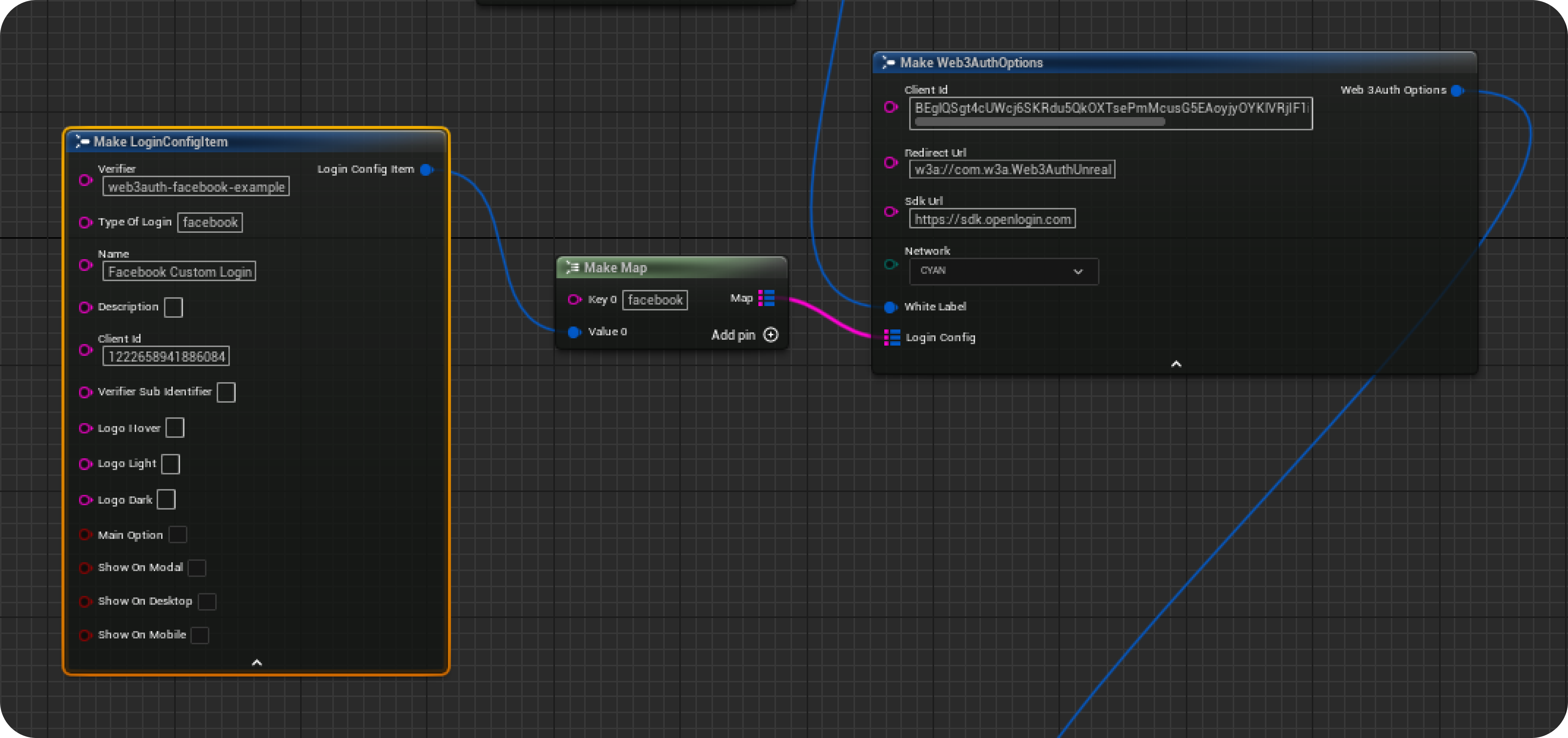 Unreal Blueprint Facebook Custom Login